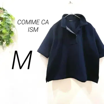 COMME CA ISM 블라우스 네이비 반팔 티셔츠 폴로 셔츠 스타일