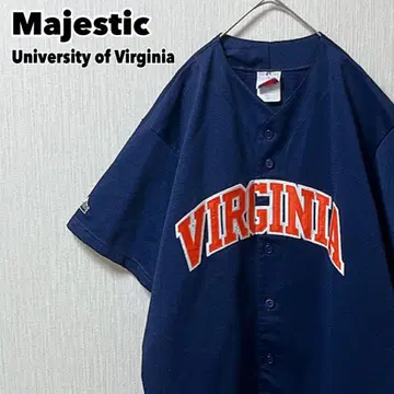 90년대 USA Majestic 베이스볼 셔츠 버지니아 대학교 칼리지