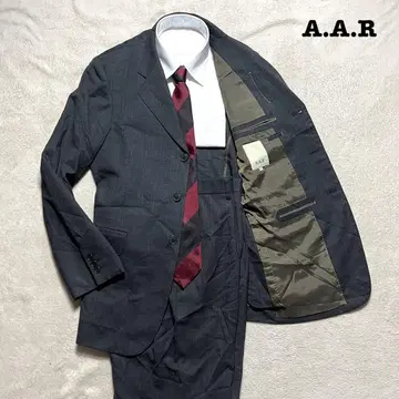 A.A.R 그레이 체크 L 사이즈 1턱 수트 상하의 셋업