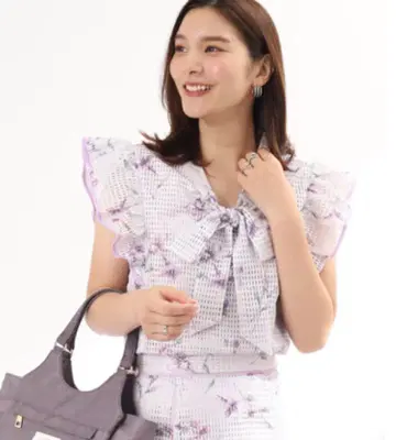 꽃무늬 프릴 셋업 퍼플 계열