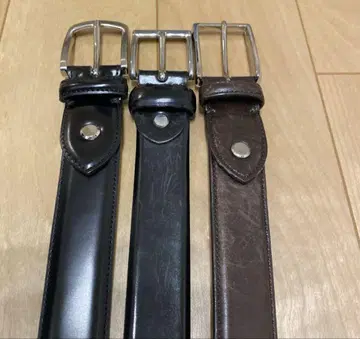 코도반 소가죽 비즈니스 벨트 3개 세트 블랙 2개, 브라운 1개