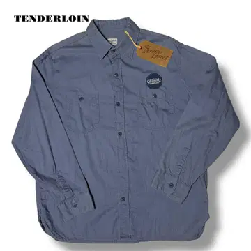 레어템! TENDERLOIN 긴팔 셔츠 워크 와펜 블루 파랑 네이비 L
