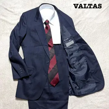 VALTAS 네이비 스트라이프 A6 원턱 수트 상하의 셋업