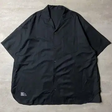 Fresh Service 오픈 카라 셔츠 반팔 블랙 M 사이즈