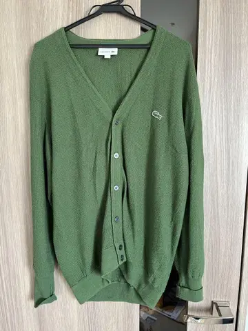 LACOSTE 그린 V넥 가디건 US M