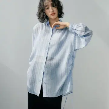 LEPSIM 사이드 주름 셔츠 시어 셔츠