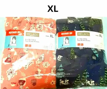 UNIQLO 무민 릴라코 핑크 네이비 XL 2색 세트