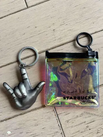 STARBUCKS 말레이시아 한정 손 모양 키링 세트