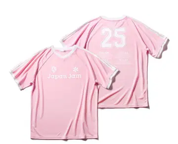 Japan Jam 유니폼 스타일 티셔츠 핑크