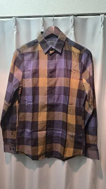 H&M 블록 체크 패턴 긴팔 셔츠