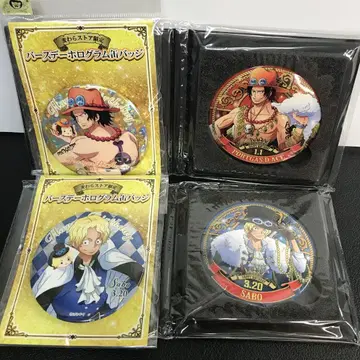 ONEPIECE 벌스데이 홀로그램 프리미엄 캔뱃지 에이스 사보