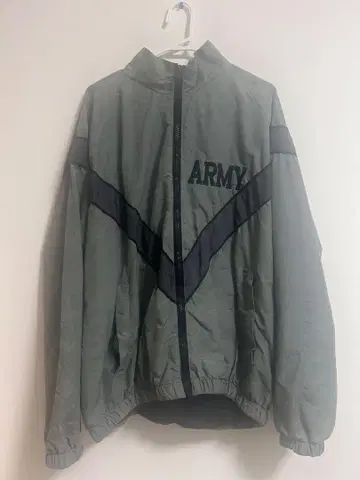 그레이 ARMY 로고 나일론 자켓