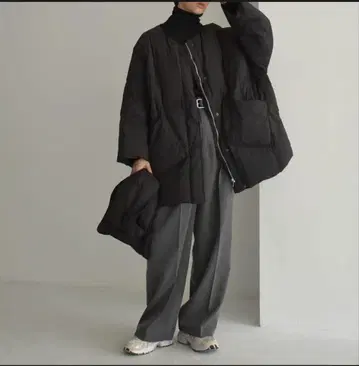 lavishgate 머플러 노카라 다운 자켓