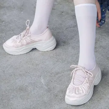 핑크 통굽 신발 개더링 디테일