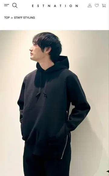 새상품급 ESTNATION 후드 부착 후드티
