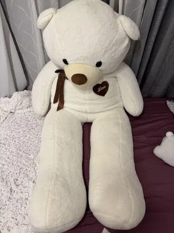 큰 화이트 곰 봉제 인형