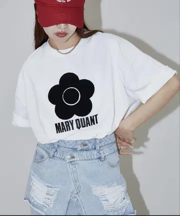 MARY QUANT x PUBLUX/마리콴트 상량 자수 T셔츠