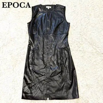 EPOCA 에포카 가죽풍 원피스 베스트 이탈리아제 블랙 M