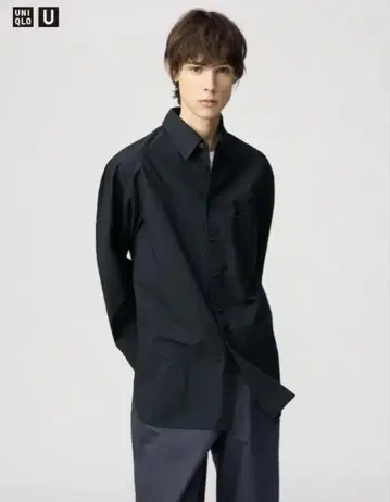 UNIQLO U 롱 오버사이즈 셔츠 블랙 M 사이즈