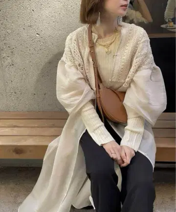 코튼 레이스 패치워크 도킹 원피스