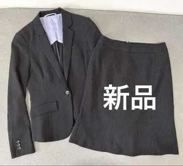 SUIT SELECT 블랙 스트라이프 정장 스커트 셋업 S