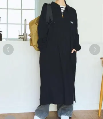 블랙 지퍼 캐주얼 원피스