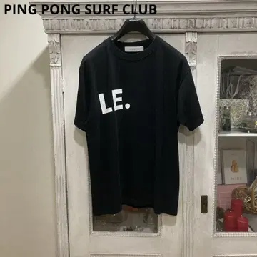 핑퐁 서핑 클럽 티셔츠 M 블랙 백 프린트