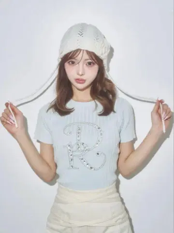 새상품 Darich 다리치 DR 비쥬 리브 니트 탑