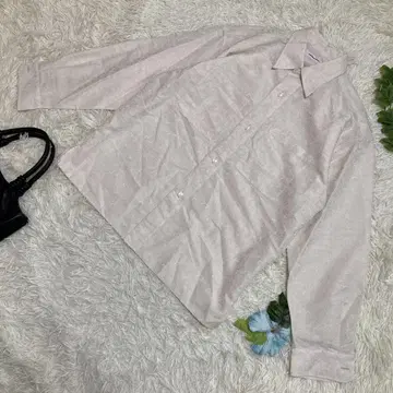 컨디션 최상 몽키타임 긴팔 셔츠 UV 케어 그레이 올 패턴 밑단 자른 M