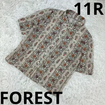 'FOREST 포레스트' 보태니컬 무늬 셔츠 반팔 꽃무늬 여성용 11R