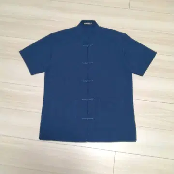 차이나 셔츠 노브랜드 파랑 네이비 반팔 차이나 버튼