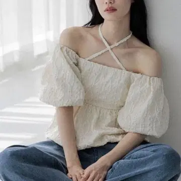 Heather 멀티 WAY 자카드 블라우스 아이보리