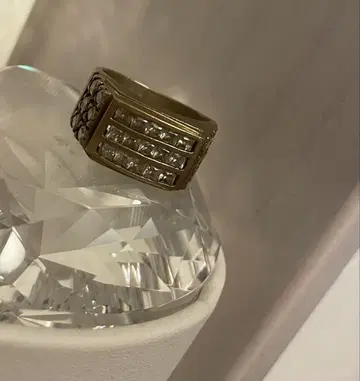 골드 도톰하고 중후한 느낌 빈티지 반지 스톤