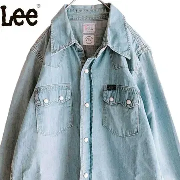 Lee Lee 데님 셔츠 라이트 블루 M 사이즈 긴팔 여성용