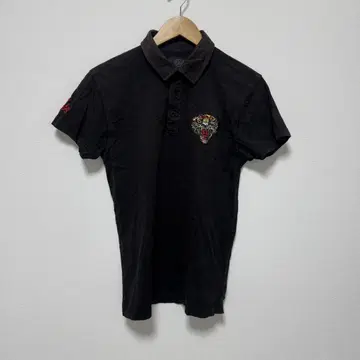 Ed Hardy 블랙 피케 셔츠 S