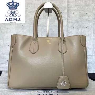 A.D.M.J 사피아노 그레이지 크리스탈 골드 금장 장식 토트백