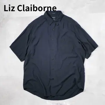 LIZ CLAIBORNE 90s 실크 100% 반팔 셔츠 블랙 L