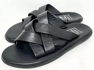 새상품급 ISLAND SLIPPER US7 가죽 크로스 샌들 슬리퍼 블랙