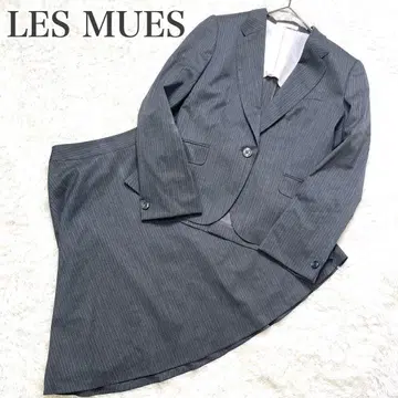 미사용급 LES MUES 레뮤 수트 스커트 스트라이프 3L 실크