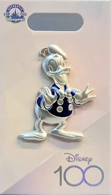 디즈니 스토어 핀 배지 DISNEY 100 도날드(플라티나)