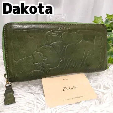 다코타 장지갑 그린 라운드 애니마레 Dakota 지갑 그린 동물 올 패턴