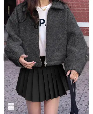 볼륨 슬리브 숏 기장 블루종 fo2002