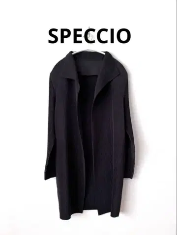 SPECCIO 스페치오 셔틀 플리츠 롱 가디건 롱 블랙