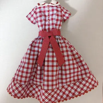 제니 momoko 딜러님 아웃핏 체크 무늬 원피스