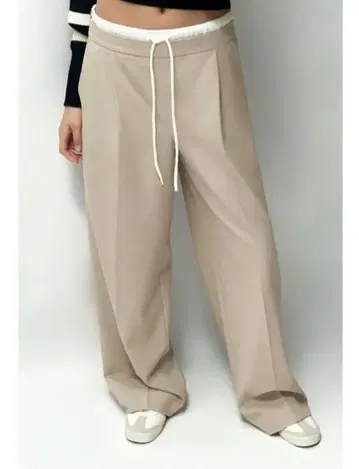 자라 와이드 팬츠 WIDE-LEG 팬츠 더블 허리 밴딩