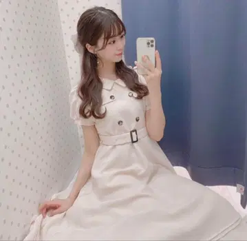 안미르 트렌치풍 롱 원피스 베이지
