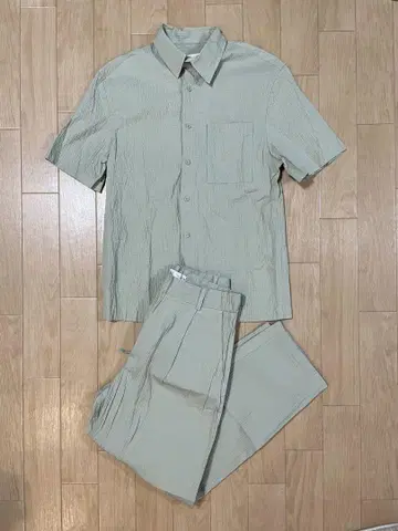 ZARA 자라 시어서커 셋업 그린 사이즈 S