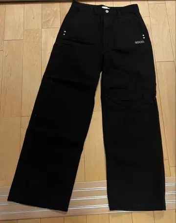 블랙 와이드 팬츠 ason