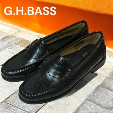 미사용 새상품 G.H.BASS 펀칭 코인 로퍼 블랙 36 1/2