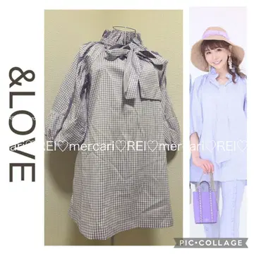 &LOVE 앤드러브 깅엄 체크 레이스 튜닉